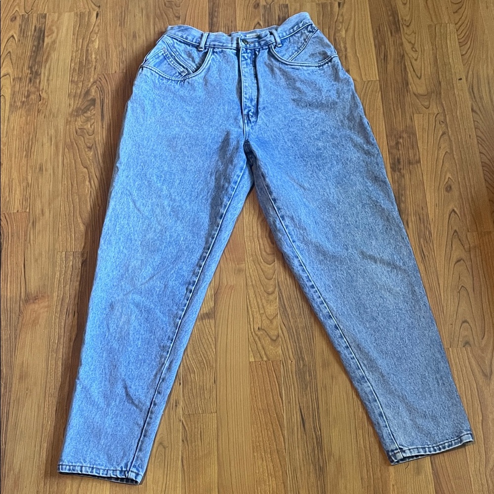 Bill Blass Light Blue Denim High Waist Tapered Leg Size 12